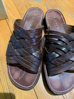 J. Crew Dark Brown Woven Sandals